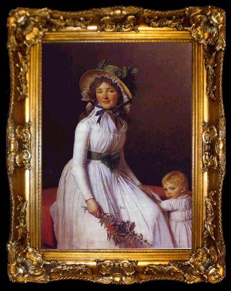 framed  Jacques-Louis David Portrait of Emilie Seriziat and Her Son, ta009-2